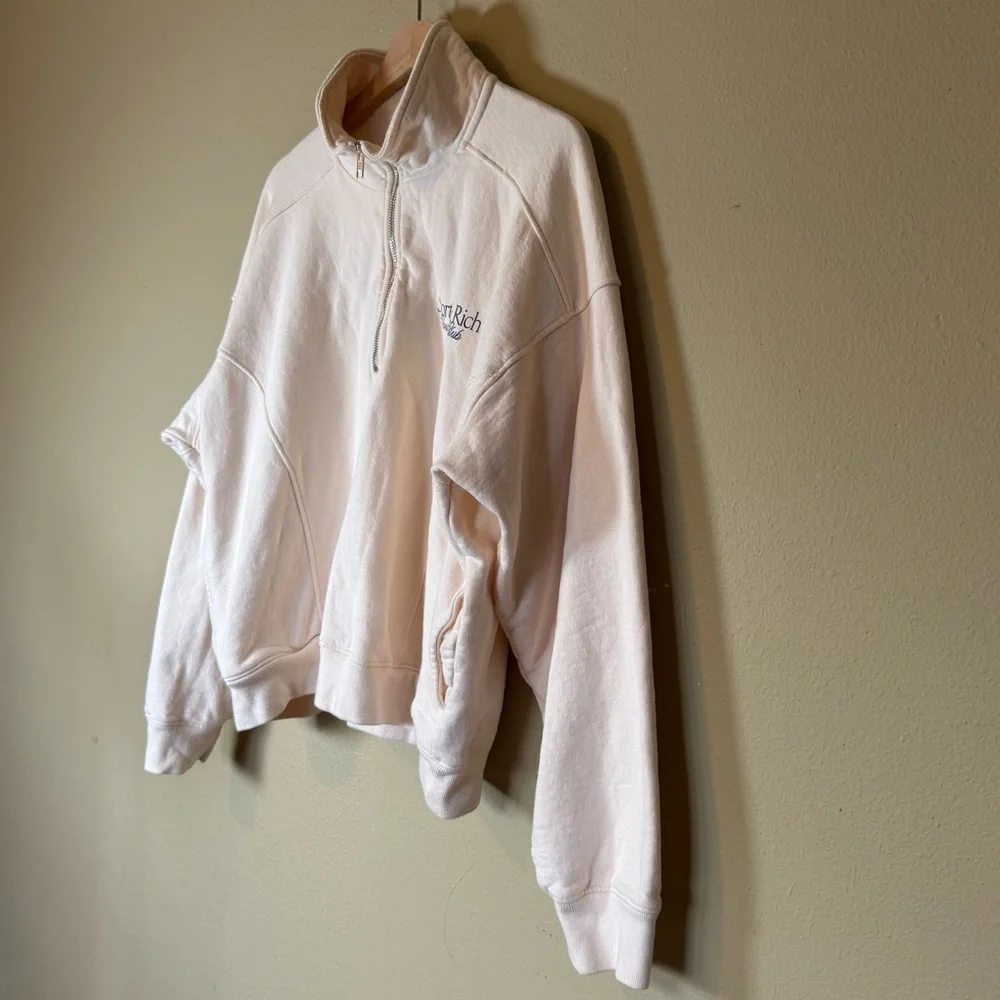 SPORTY & RICH Cream Country Club Quarter Zip
Sweatshirt Size Large - Picture 3 of 8
